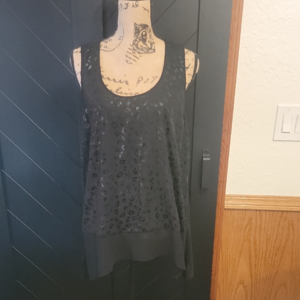 Michael Kors Black Leopard Print Tank Top NWT